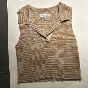 Hazel Moon Brown Sleeveless Knit Top size M